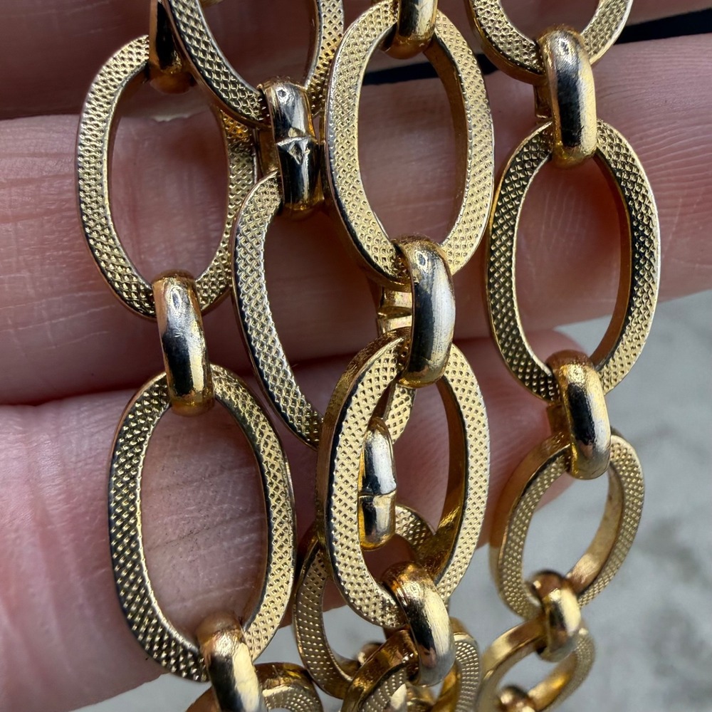 Vintage Monet Necklace Gold Tone Chain Link Opera Flapper 54" - Picture 6 of 8